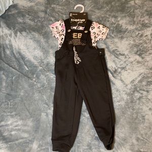 Girls Bebe overall set